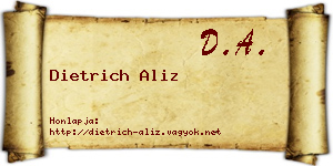 Dietrich Aliz névjegykártya